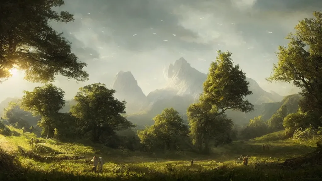 Prompt: the most beautiful countryside, an exquisite and beautiful rendition, by greg rutkowski