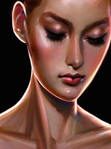 Image similar to girl with crystal in face, portrait, digital painting, elegant, beautiful, highly detailed, artstation, concept art