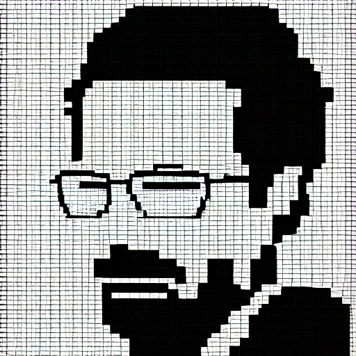 Prompt: walter white, 16 bit, color by number, grid