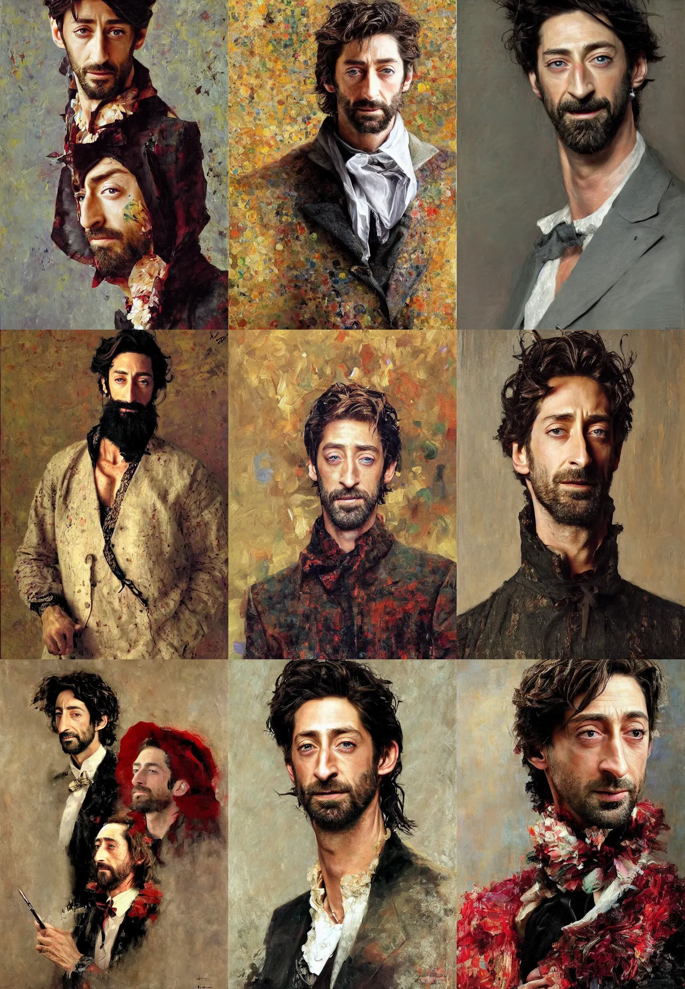 Prompt: high quality high detail portrait adrien brody mix chris hemsworth with painting by ilya repin,