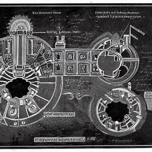 Prompt: complex diagram of original Mechanical Turk