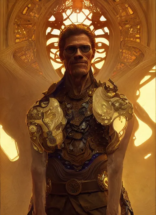 Image similar to williem dafoe as oscar diggs, intricate, d & d, fantasy, art nouveau, digital painting, trending on artstation, sharp focus, illustration, global illumination, ray tracing, art by artgerm and greg rutkowski and ruan jia