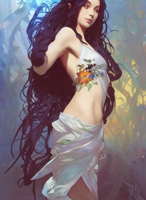 Image similar to rock m sakura, painting by artgerm and greg rutkowski and alphonse mucha