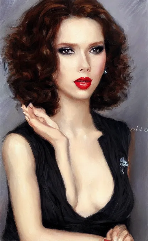 Image similar to Black widow. By Konstantin Razumov, highly detailded