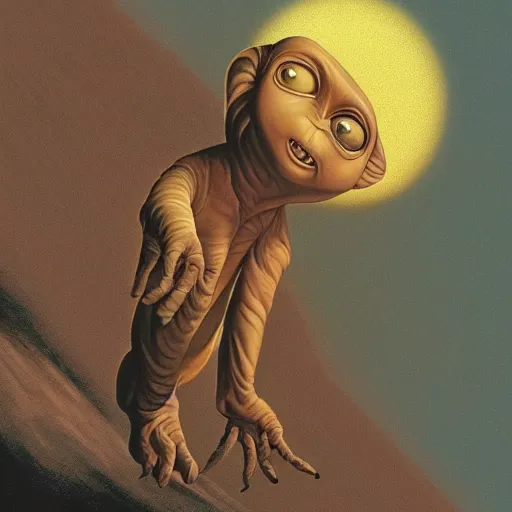 Image similar to e. t the alien ralph mcquarrie