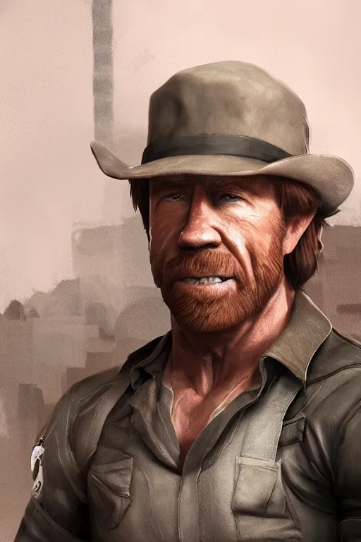 Image similar to Chuck Norris, concept art, artstation, octane, 3D render