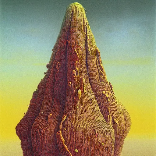 Image similar to corrupted banana made by Zdzislaw Beksinski