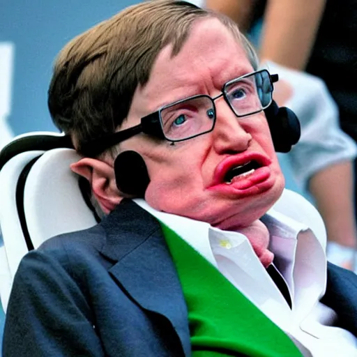 Image similar to stephen hawking cosplaying as the hulk, muscly stephen hawking wearing a hulk costume, bill gates jacked beefy cosplay award winner