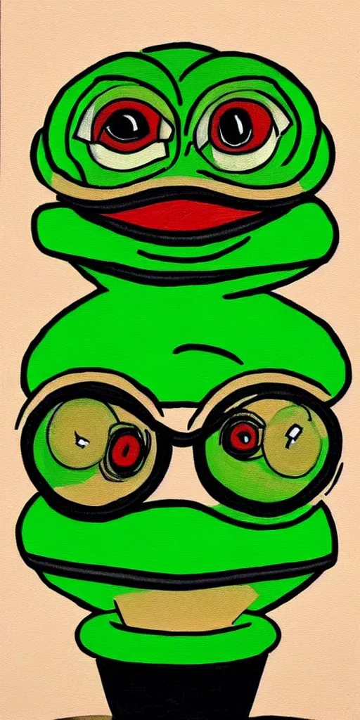 portrait of a cyclops pepe! the frog! drinking coffee | Stable ...