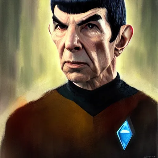 Prompt: Full portrait of Spock, Greg Rutkowski