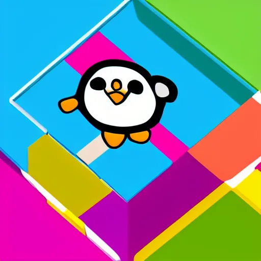 Prompt: ! dream colorful logo of a penguin, isometric, vibrant, stickers