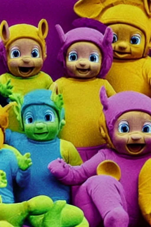 Prompt: teletubbies eating children