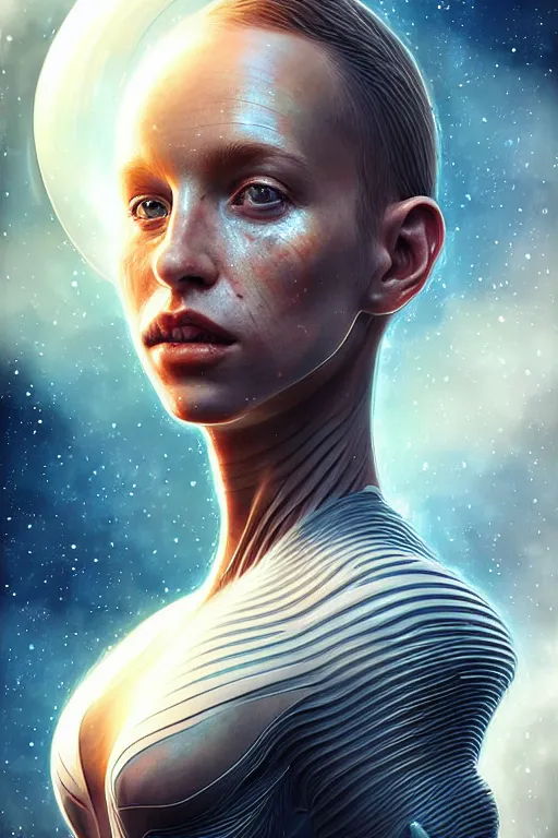 Prompt: epic professional digital art of stunningly gorgeous female starship astronaut, by leesha hannigan, iris van herpen, artstation, cgsociety, wlop, epic, much wow, much detail, gorgeous, detailed, masterpiece