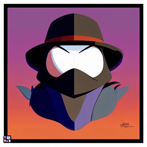 Image similar to face icon stylized minimalist darkwing duck, loftis, cory behance hd by jesper ejsing, by rhads, makoto shinkai and lois van baarle, ilya kuvshinov, rossdraws global illumination