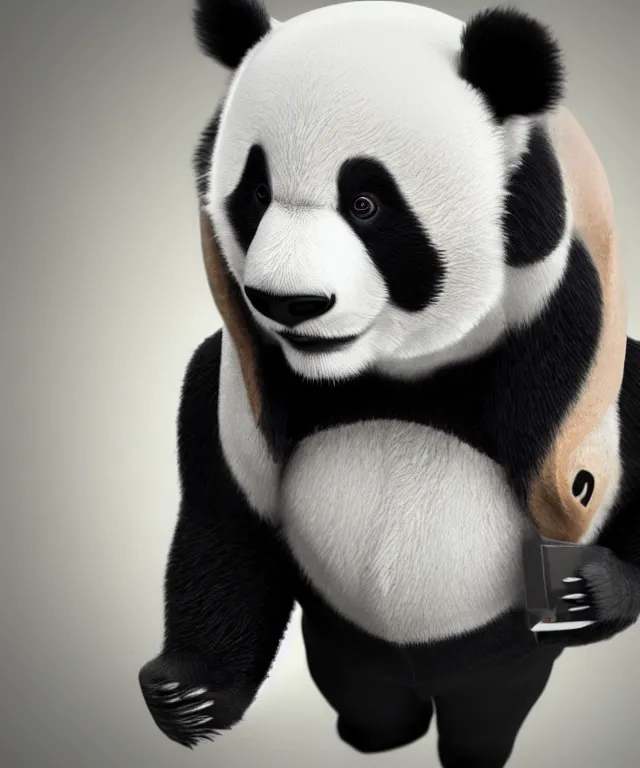 Prompt: a panda android, 3d Render, Hyper Realistic, Cyberpunk, Smooth Texture, Trending on ArtStation