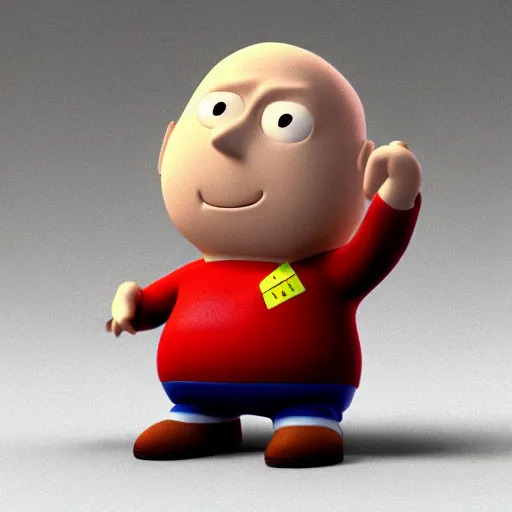 Image similar to 3d render of stewie griffin