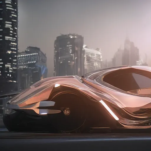 Image similar to car : motherboard forms designed by zaha hadid sci-fi futuristic ultra realistic photography, keyshot render, octane render, unreal engine 5 render, high oiled liquid glossy specularity reflections, ultra detailed, golden hour, dramatic lighting 4k, 8k, 16k in the style ofblade runner 2049 Cyberpunk 2077 ghost in the shell thor 2 marvel film : tilt shift: sharp focus