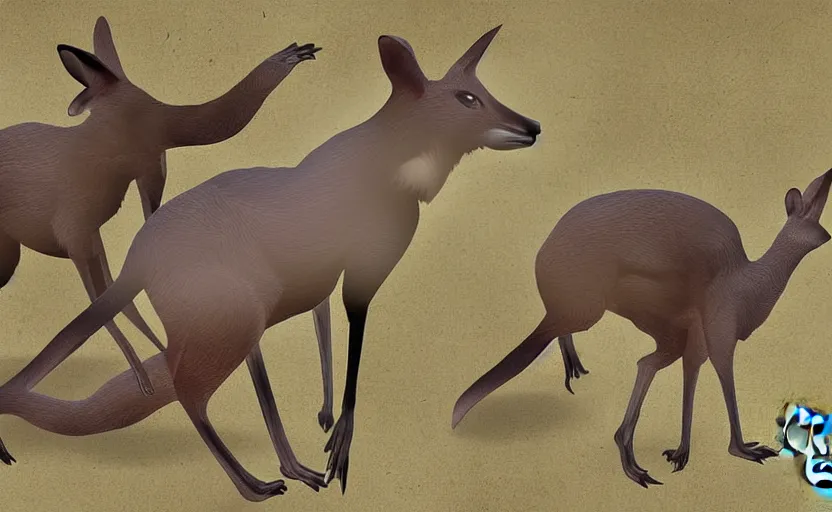 Image similar to a machine that creates kangaroos, digital art