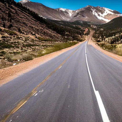 Image similar to photograph of a road in colorado, dashcam footage,