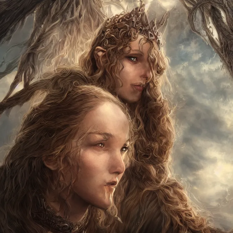 Prompt: award - winning extremely detailed fantasy art of a cute female, lord of the rings, 4 k