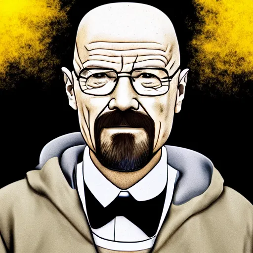 Prompt: walter white with buck teeth yellow skin and acne everywhere