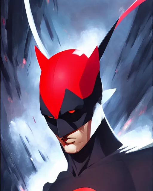 Image similar to anime portrait of Batman Beyond by Stanley Artgerm Lau, WLOP, Rossdraws, James Jean, Andrei Riabovitchev, Marc Simonetti, and Sakimichan, trending on artstation