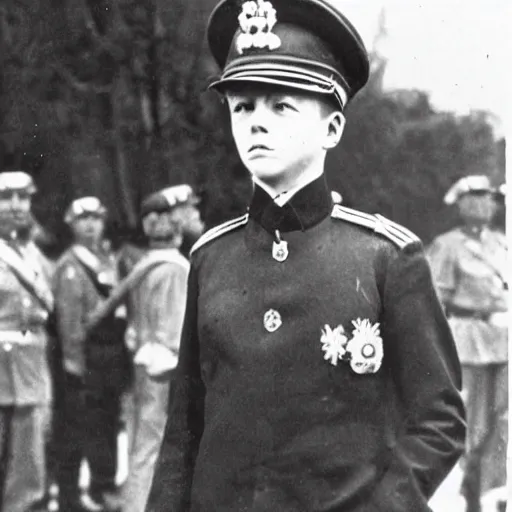 Image similar to rimbaud in ss uniform at the parade of the third reich during the great sweep