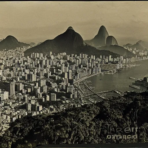 Prompt: 1910s photograph of rio de janeiro