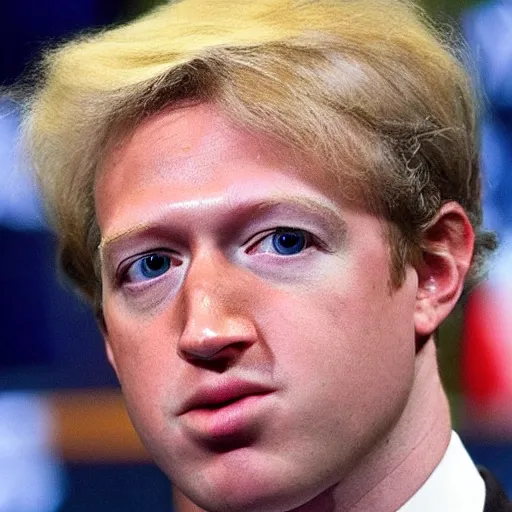 Image similar to photo of a person who looks like a mixture between donald trump and mark zuckerberg