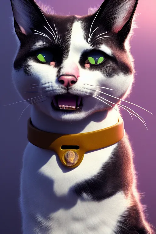 Prompt: epic painting of a cat mixed with a dog, very detailed, ultrarealistic, dramatic lighting, electrical details, high details, 4k, 8k, trending on artstation, fur, groom, k9 catdog, unreal engine 5