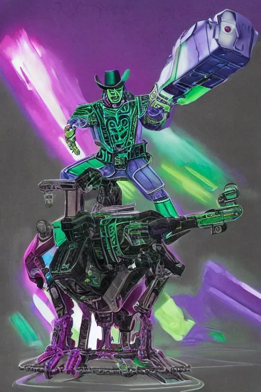 Image similar to portrait of cowboy johnny cash as purple green optimus prime from transformers riding on guitar zord ufo hoverboard, intricate, highly detailed, smooth, artstation, digital illustration by Lisa Frank and Ruan Jia and Mandy Jurgens and Artgerm and Wayne Barlowe and Greg Rutkowski and Zdislav Beksinski