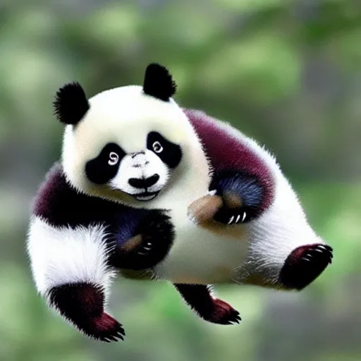 Image similar to flying panda griffin hybrid