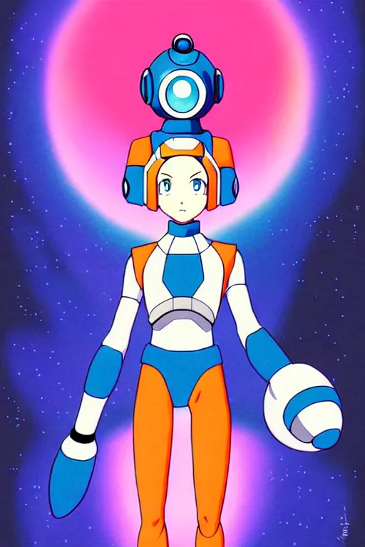 Prompt: Futuristic beautiful female megaman portrait by Studio Ghibli