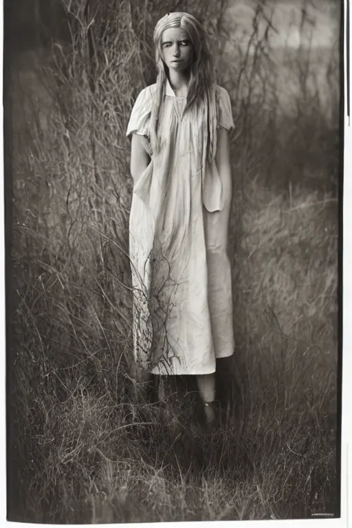 Image similar to a young nordic lady, photo portrait by Annie Leibovitz,