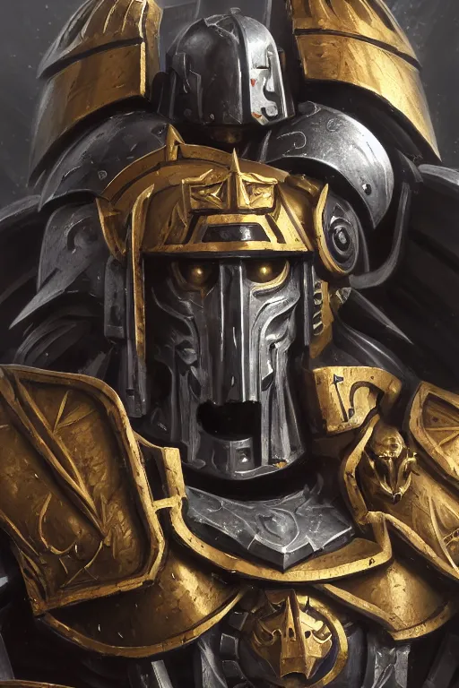 Image similar to armor portrait heros warhammer 4 0 k horus heresy fanart - the primarchs emperor by johannes helgeson animated with vfx concept artist & illustrator global illumination ray tracing hdr fanart arstation zbrush central hardmesh 8 k octane renderer comics stylized