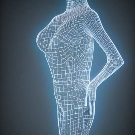 Image similar to 3 d neon art of a womens body, insanely detailed