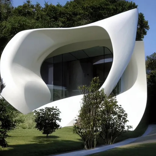 Image similar to house designed by zaha hadid