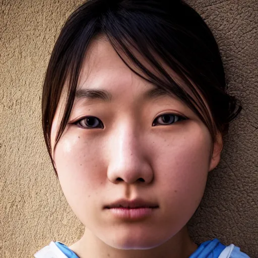 Prompt: stunning beautiful portrait photography of a face detailing Japanese high school girl from national geographic magazine award winning, dramatic lighting, taken with Sony alpha 9, sigma art lens, medium-shot