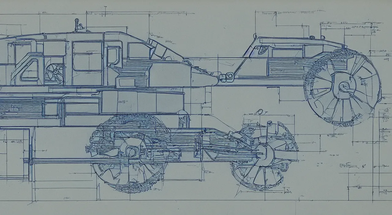 Image similar to blueprint of a tank