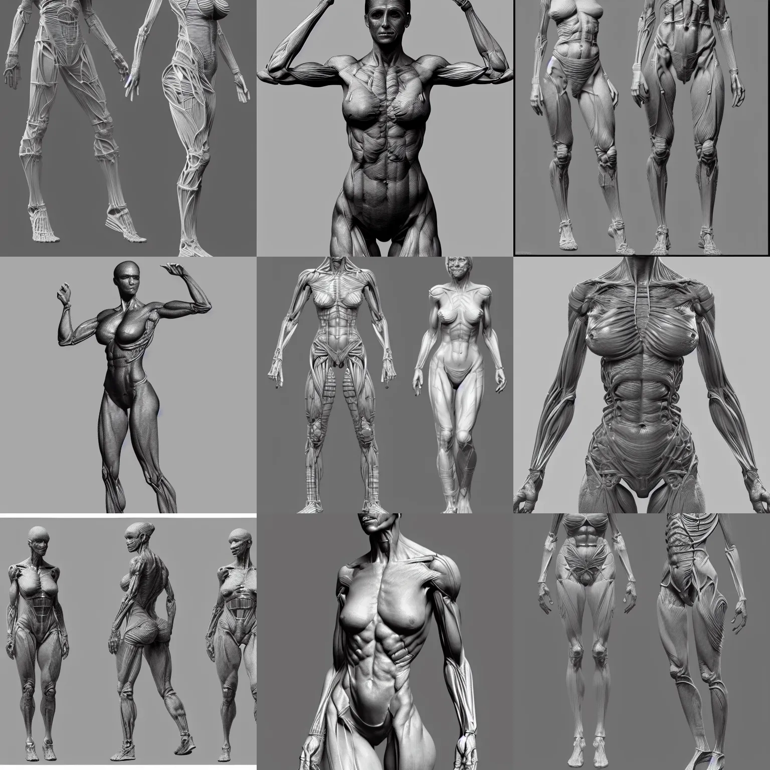 Prompt: female human body, hyper detailed, zbrush, anatomy, wireframe, render, trending on artstation, digital