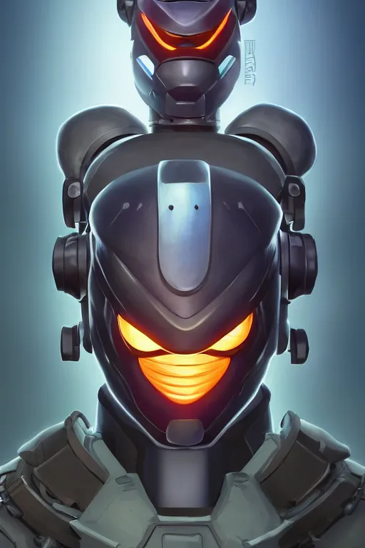 Image similar to epic mask helmet robot ninja portrait stylized as fornite style game design fanart by concept artist gervasio canda, behance hd by jesper ejsing, by rhads, makoto shinkai and lois van baarle, ilya kuvshinov, rossdraws global illumination radiating a glowing aura global illumination ray tracing hdr render in unreal engine 5