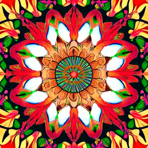 Image similar to A mandala of a lotus flower, digital art