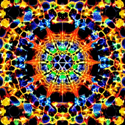 Image similar to hubble deep field kaleidoscope fractals patterns psychedelic HD NASA art