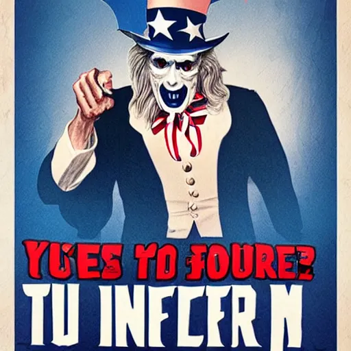 Image similar to uncle sam, horror film poster