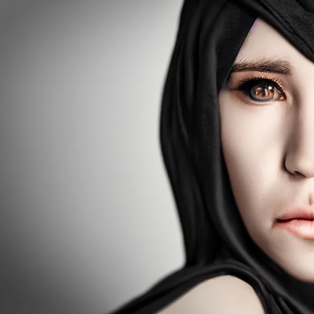 Image similar to perfectly centered close up portrait, ninja, perfect human female specimen, professional portrait photography, candid photography, highly detailed, unreal engine 5