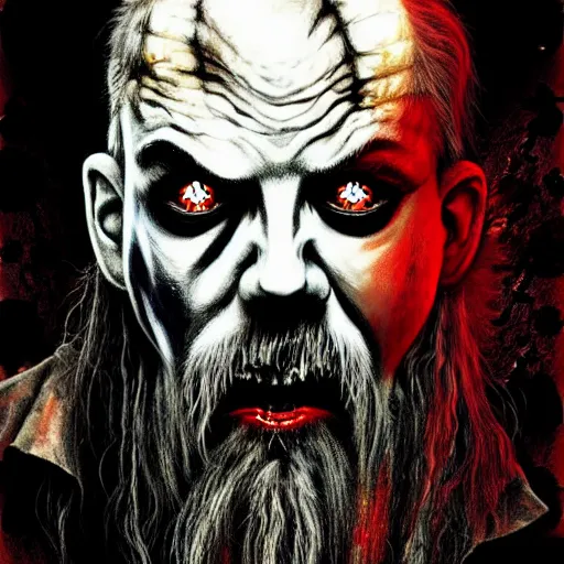 Image similar to graphic illustration, creative design, rob zombie as michael meyers, biopunk, francis bacon, highly detailed, hunter s thompson, concept art