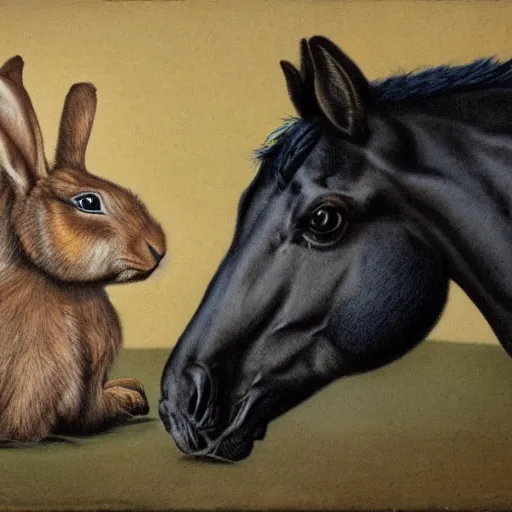 Prompt: a chimera of a horse and a rabbit