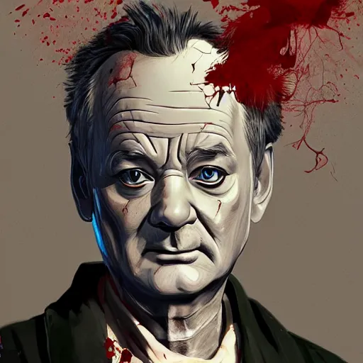 Image similar to bill murray as zombie portrait, dystopia core, zombie apocalyptic, bathrobe, pale skin, dramatic, sharp focus, fiction, hyper detailed, digital art, trending in artstation, cinematic lighting, studio quality, smooth render, unreal engine 5 rendered, octane rendered, art style and nixeu and wlop and krenz cushart