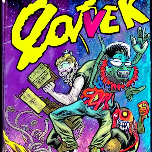 Image similar to action pack comic in style of Comix Zone, Lovecraftian horrors, cosmic horror