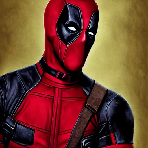 Image similar to a portrait of deadpool, extremely detailed digital art by mark brooks